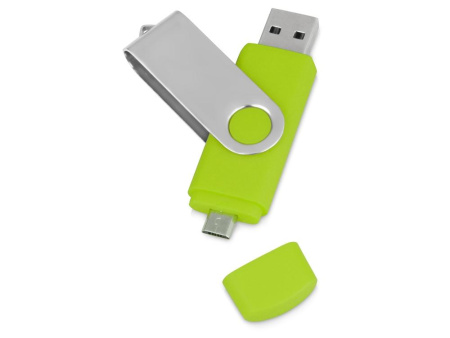  Флешки Артикул 6201.13.16 USB/micro USB-флешка 2.0 на 16 Гб Квебек OTG, зеленое яблоко на складе 2 шт по цене 448.62 ₽