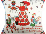 Русские в моде Платки Артикул 94904 Платок Дымковская игрушка на складе 85 шт по цене 2&nbsp;500 ₽