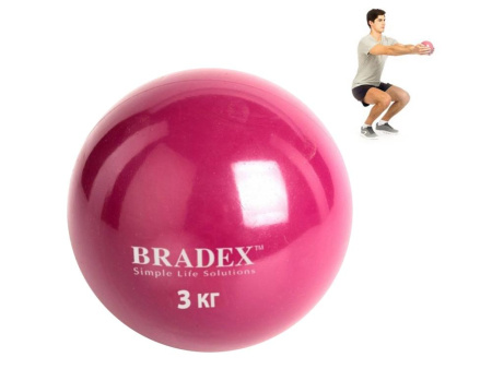 Bradex Медболы Артикул 80258 Медбол, 3 кг, красный на складе 0 шт по цене 690 ₽