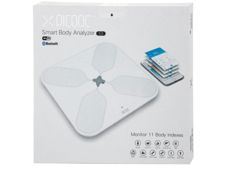 Picooc Весы Артикул 15137 Умные диагностические весы с Wi-Fi Picooc S3 White V2 (6924917717346), белый на складе 1 шт по цене 16&nbsp;069.06 ₽