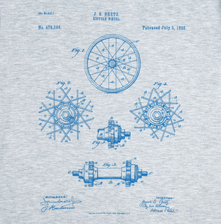 CoolColor Футболки Артикул 70755.14 Футболка приталенная Old Patents. Wheel, голубой меланж на складе 9 шт по цене 1&nbsp;700 ₽