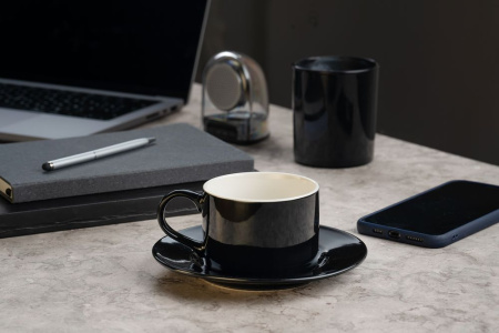 Molti Чайные пары Артикул 17049.30 Чайная пара Clio, черная на складе 1436 шт по цене 465 ₽