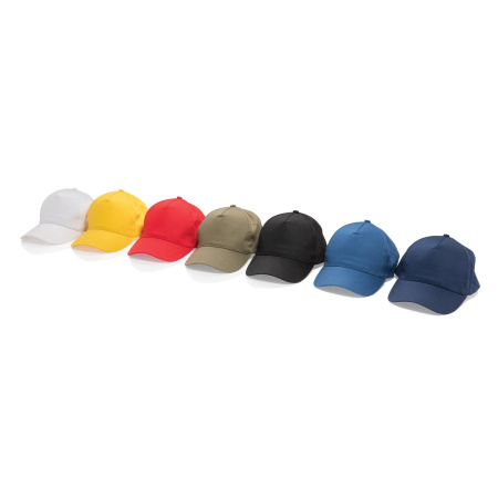 XD Collection Бейсболки Артикул P453.334 Бейсболка Impact из переработанного хлопка AWARE™, 5 клиньев, 190 г/м2 на складе 110 шт по цене 607 ₽