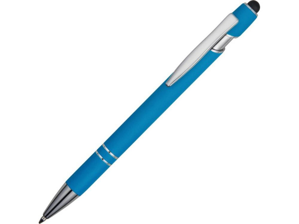  Ручки Артикул 18381.10 Ручка металлическая soft-touch шариковая со стилусом Sway, голубой/серебристый на складе 18520 шт по цене 148.45 ₽