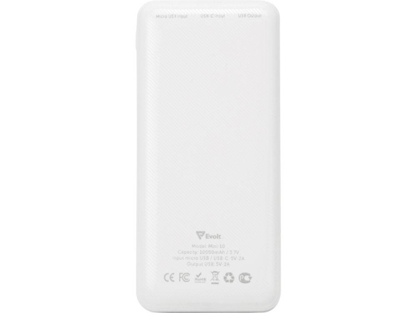 Evolt Аккумуляторы Артикул 393206 Внешний аккумулятор Evolt Mini-10, 10000 mAh, белый на складе 3068 шт по цене 1&nbsp;820.19 ₽