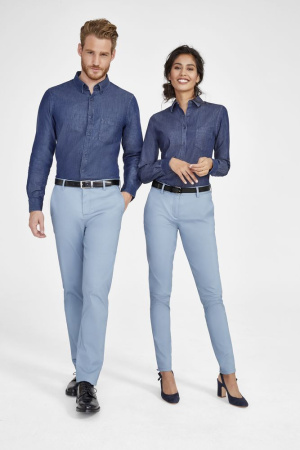Sol's Рубашки Артикул 02100600 Рубашка мужская Barry Men, синяя (деним) на складе 112 шт по цене 4&nbsp;014 ₽