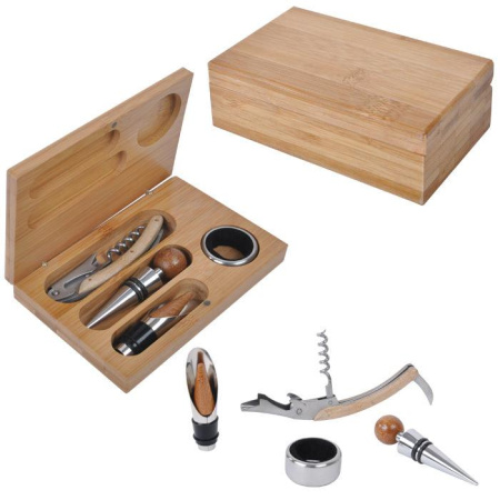 Happy gifts Наборы Артикул 19102 Набор для вина (4 предмета) на складе 2110 шт по цене 1&nbsp;455 ₽