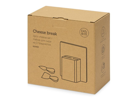 Eat & Bite Наборы Артикул 825908 Набор для сыра Cheese Break: 2  ножа керамических на  деревянной подставке, керамическая доска на складе 910 шт по цене 1&nbsp;394.23 ₽