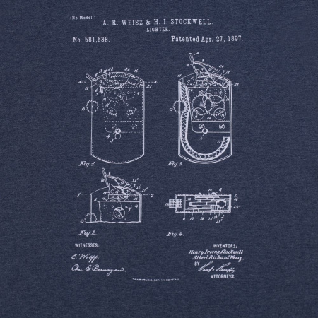 CoolColor Футболки Артикул 70754.40 Футболка приталенная Old Patents. Lighter, синий меланж на складе 5 шт по цене 1&nbsp;700 ₽