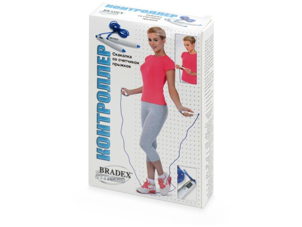 Bradex Скакалки Артикул 80009 Скакалка со счётчиком прыжков Counter, белый/синий на складе 0 шт по цене 350.35 ₽