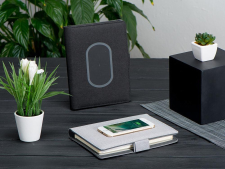 Evolt Органайзеры Артикул 593908 Органайзер с беспроводной зарядкой 5000 mAh Powernote, темно-серый на складе 1690 шт по цене 5&nbsp;492.46 ₽