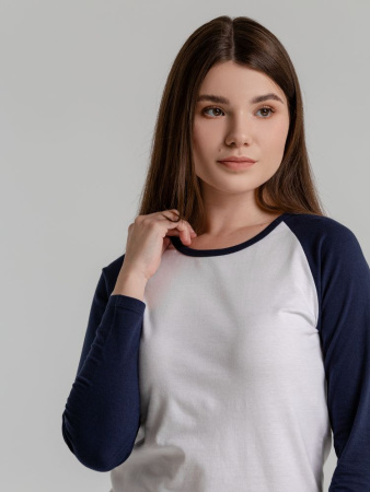 Sol's Футболки Артикул 02943904 Футболка женская с длинным рукавом Milky Lsl, белая с темно-синим на складе 649 шт по цене 1&nbsp;235 ₽