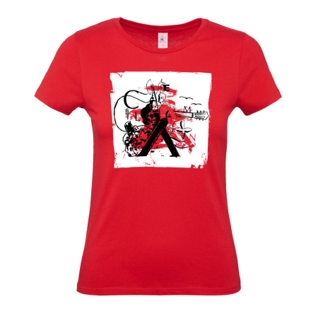 CoolColor Футболки Артикул 70410.50 Футболка женская Carmen and Carwoman, красная на складе 18 шт по цене 1&nbsp;600 ₽