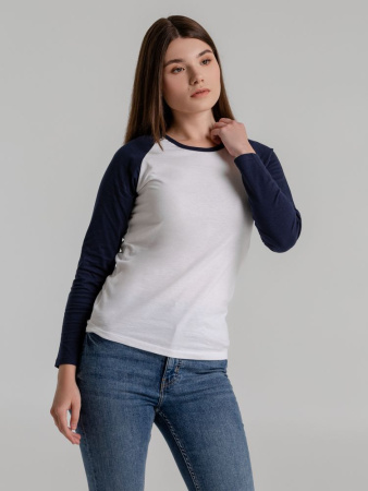 Sol's Футболки Артикул 02943904 Футболка женская с длинным рукавом Milky Lsl, белая с темно-синим на складе 649 шт по цене 1&nbsp;235 ₽