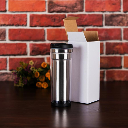 Happy gifts Термокружки Артикул 20613 Термокружка IDEA под полиграфическую вставку, 420 мл, нержавеющая сталь/пластик на складе 10642 шт по цене 640 ₽