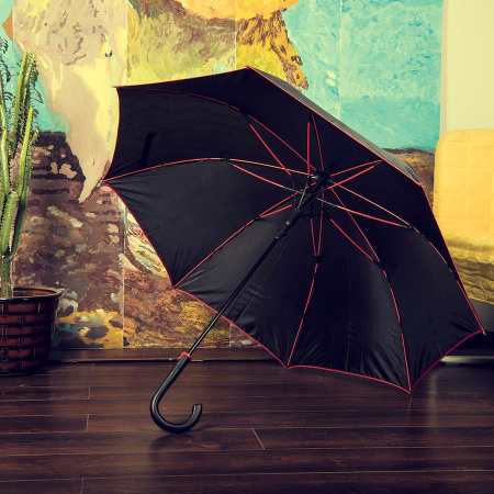 Happy gifts Зонты Артикул 7432 15 Зонт-трость BACK TO BLACK, полуавтомат на складе 2761 шт по цене 979 ₽