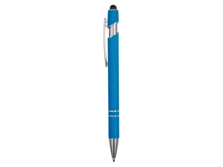  Ручки Артикул 18381.10 Ручка металлическая soft-touch шариковая со стилусом Sway, голубой/серебристый на складе 18520 шт по цене 148.45 ₽