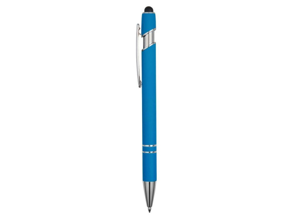  Ручки Артикул 18381.10 Ручка металлическая soft-touch шариковая со стилусом Sway, голубой/серебристый на складе 18520 шт по цене 148.45 ₽