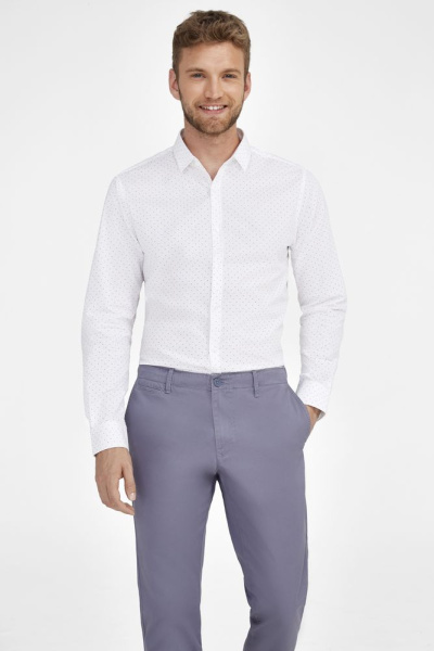 Sol's Рубашки Артикул 01648502 Рубашка мужская Becker Men, бордовая с белым на складе 24 шт по цене 2&nbsp;100 ₽